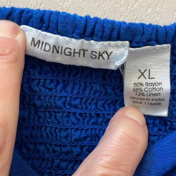 EUC Midnight Sky Smocked back top - Picture 2 of 5